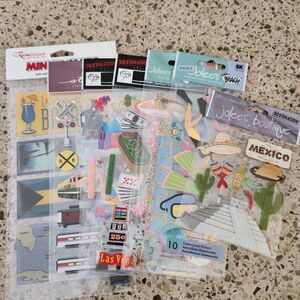 Travel-Themed Scrapbook Sticker Bundle Various Brands All New And Unopened